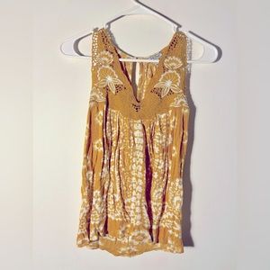 Lucky Brand Crochet Yellow Summer Top